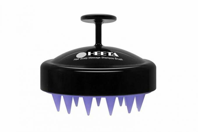 HEETA krtača za šampon za lase, krtača za nego lasišča z mehkim silikonskim masažnim pripomočkom za lasišče (črna)