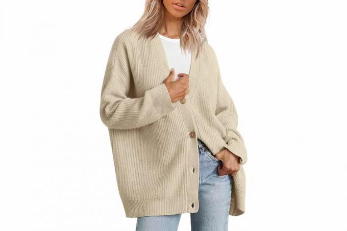 Cardigan da donna Amazon LILLUSORY 2023 con bottoni oversize sul davanti aperto 