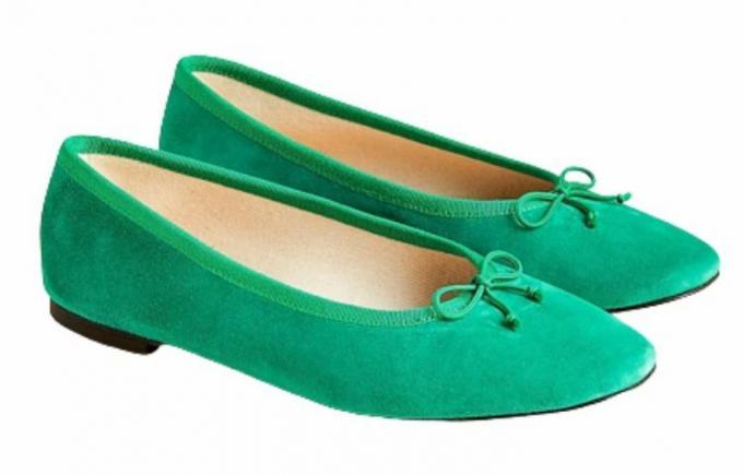 J.Crew Zoe Ballet Flats i semsket skinn