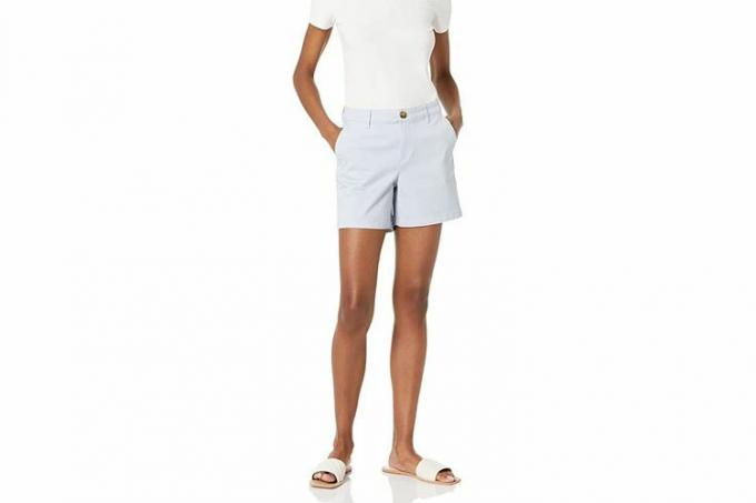 Amazon Essentials Women's Mid-Rise Slim-Fit 5 Inch Inseam Khaki Short