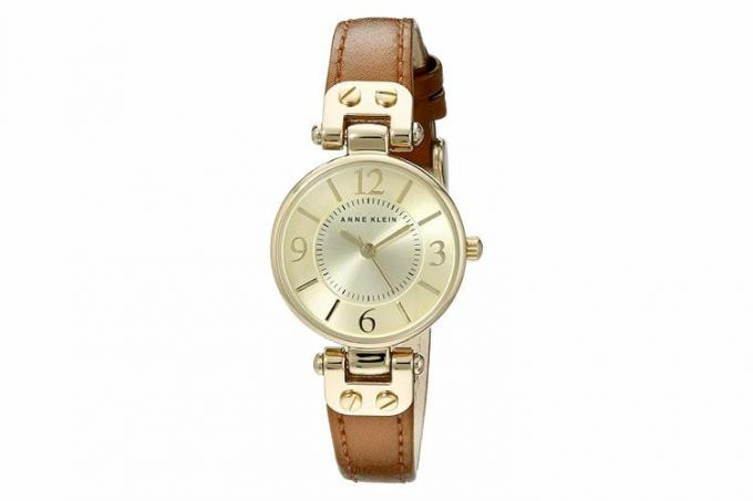 Anne Klein Montre à bracelet en cuir pour femme