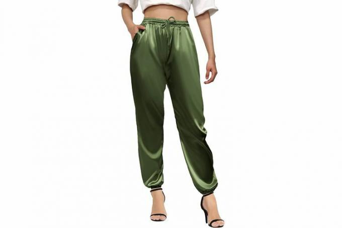 Amazon Betusline Pantalon soyeux en satin pour femme