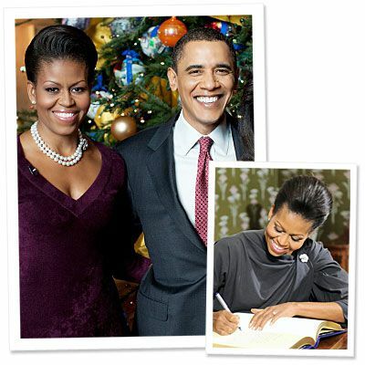 Michelle Obama - diamantový odznak - dárek k výročí