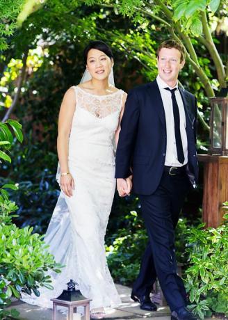 Svatební fotografie celebrit - Priscilla Chan a Mark Zuckerberg