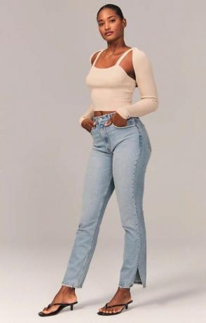 Прямые джинсы с высокой посадкой Abercrombie & Fitch Curve Love Ultra 90-х