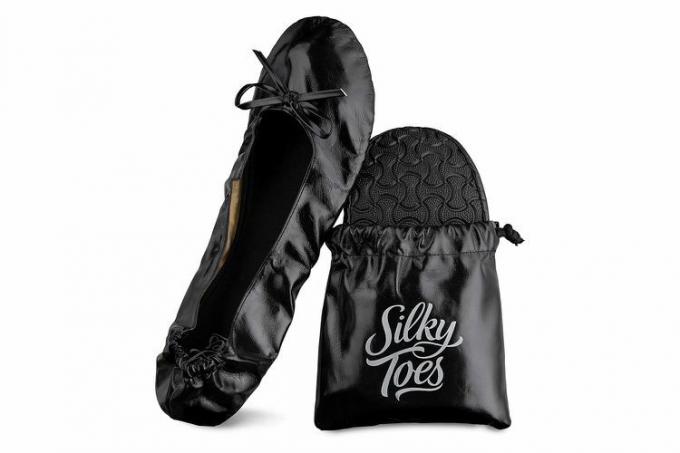 Silky Toes Женские складные портативные дорожные балетки на плоской подошве Roll Up Slipper Shoes