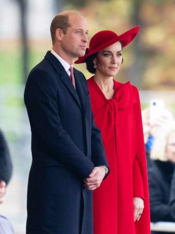 Il principe William, principe di Galles e Catherine, principessa di Galles partecipano alla cerimonia di benvenuto del presidente e della First Lady della Repubblica di Corea