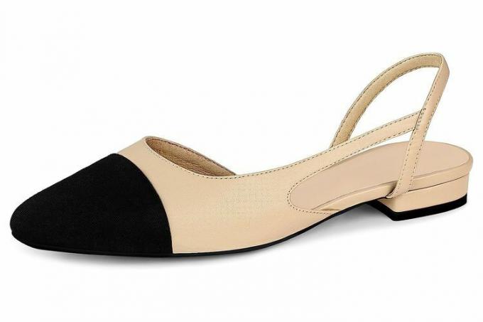 Amazon MICIFA Slingback Flat pro ženy, Sandály s kulatou špičkou Nízký podpatek Módní Splicing Obuv pro ženy