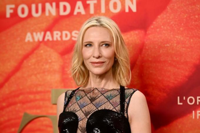 Cate Blanchett upcycled Giorgio Armani Privé Dress the 2023 Fragrance Foundation Award