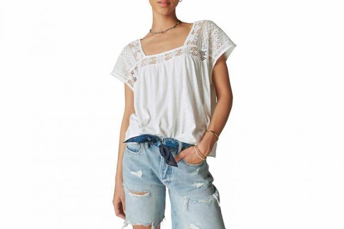 Selský top Nordstrom Lucky Brand Lace Accent