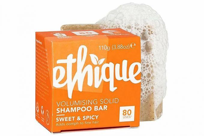 Amazon Ethique Sweet & Spicy – ​​térfogatnövelő szilárd sampon vékony, lapos, sápadt hajra