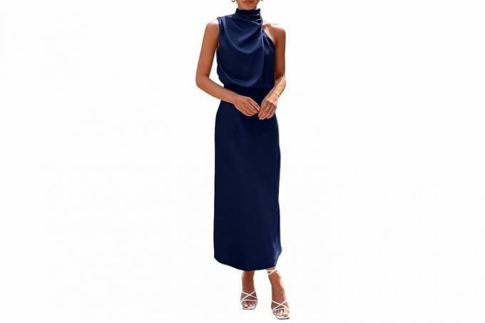 Dámské letní saténové šaty Amazon PRETTYGARDEN 2023 Elegantní společenské maxi šaty s maketovým výstřihem s výstřihem a výstřihem