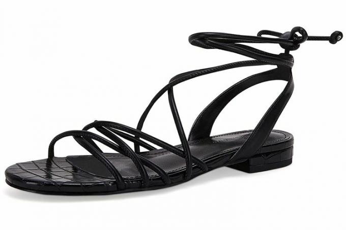 Ermonn Женские сандалии на плоской подошве со шнуровкой Ремешки с открытым носком Slingback CrissCross Повседневные летние шлепанцы