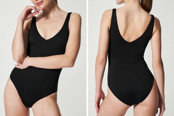 Spanx Pique Shaping Plunge One Piece