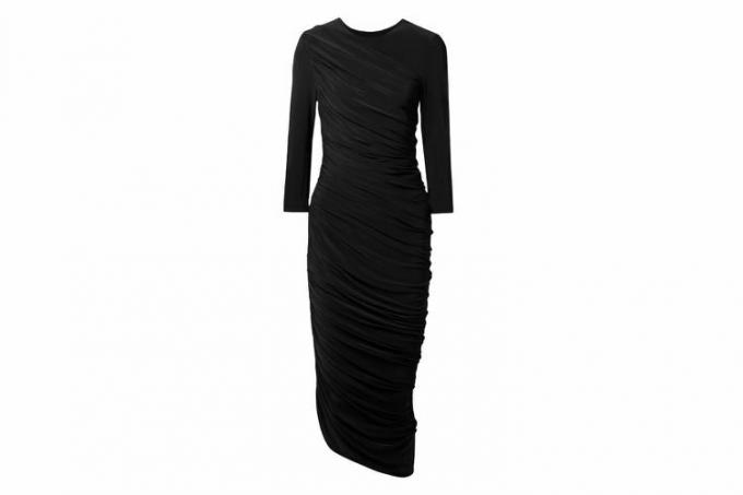 Norma Kamali Diana Ruched Asymmetrisk Stretch-Jersey Midi-kjole