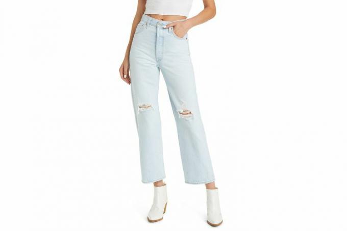 Nordstrom Levi's Ripped Ribcage Straight Leg Ankel Nonstretch Jeans