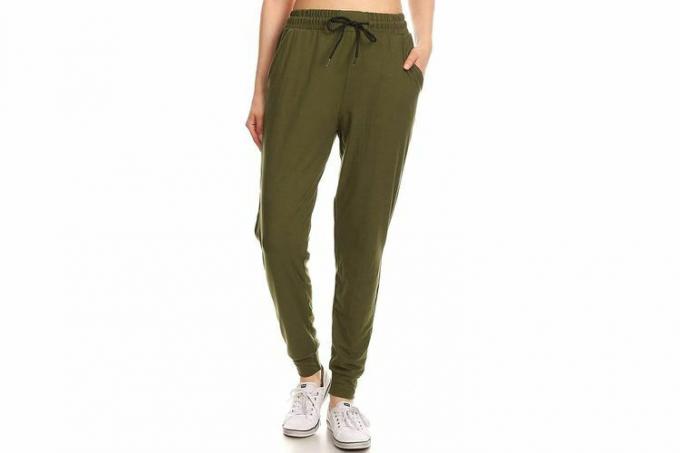 Leggings Depot Women's Print Solid Activewear Jogger Track Cuff Sweatpants