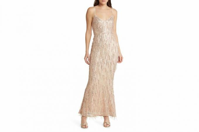 Lulus Endless Festivities Paljett Fringe Gown