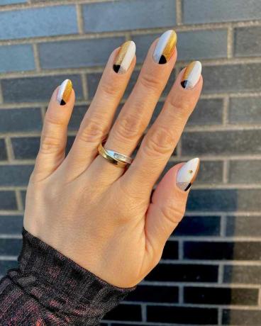 NYE Color Blocking Holiday Nails