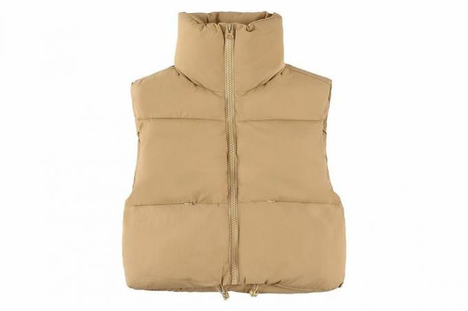 Amazon UANEO Cropped Puffer Vest Kvinner Zip Up Stand Krage Ermeløs polstret Crop Puffy Vester