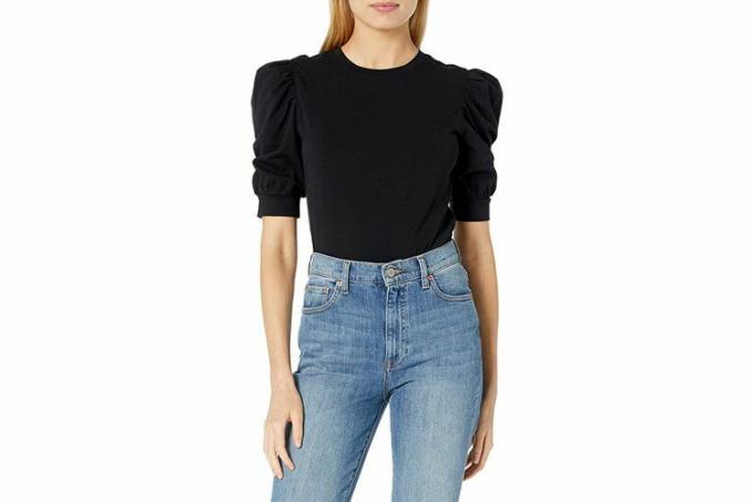 Amazon The Drop Dame Mariko Puff-Sleeve T-skjorte med rund hals, stretch, svart