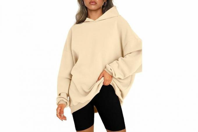 Amazon EFAN 여성용 대형 후드 티 스웨터 양털 후드 풀오버 탑 스웨터 캐주얼 편안한 가을 패션 복장 의류 2023