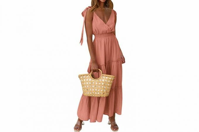 Amazon Prime Day PRETTYGARDEN Maxi vestido de verano sin mangas con cuello cruzado para mujer