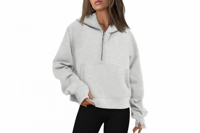 Amazon AUTOMET Puloverji s pol zadrgo, skrajšani puloverji s kapuco iz flisa, ženski puloverji s četrtino na zadrgo, jesenske obleke, zimska oblačila 2023