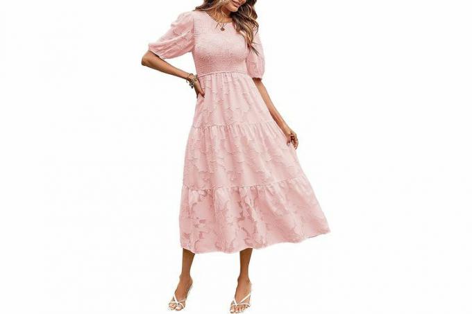 MEROKEETY Damen 2023 Sommerkleid mit Puffärmeln und Blumenmuster