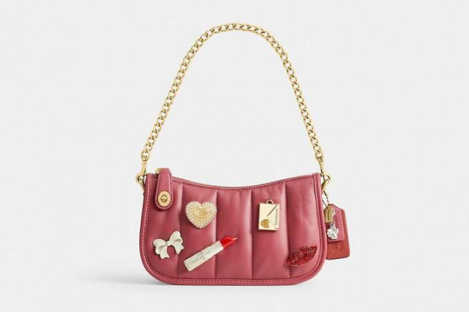 Coach Upcrafted Swinger 20 с ватиране и мотив за устни