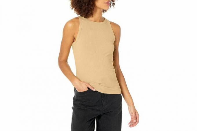 The Drop kvinners Valerie Cutaway-Neck Racerback Rib Strikket Tank Top