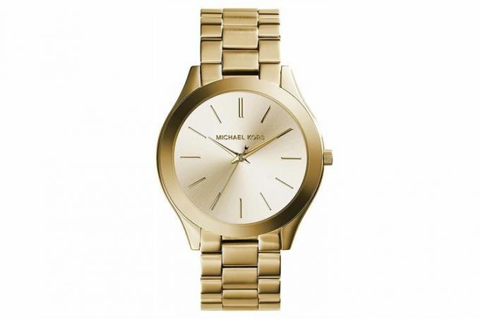 นาฬิกา Amazon Michael Kors Women's Slim Runway Three-Hand Stainless Steel Quartz