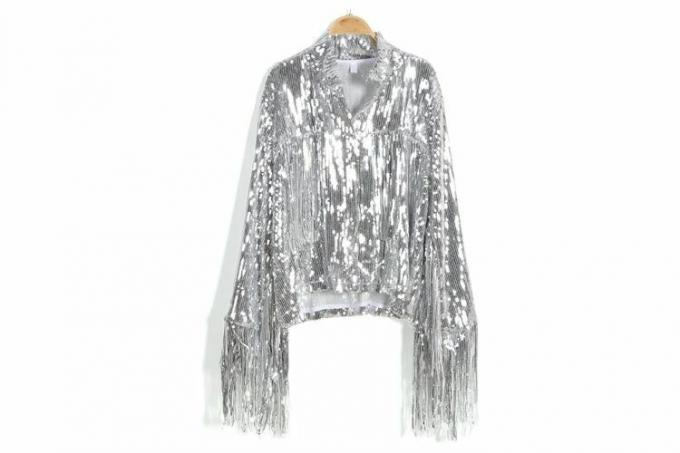 Sequin Fringe Jacket Disco teminė kaimo lėlytė Vestuvių tendencijos 2022 m