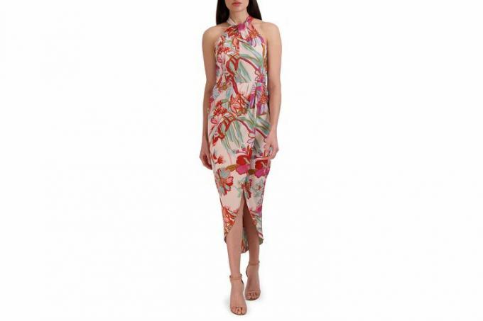 Nordstrom Julia Jordan Floral Halter Neck Tulip Hem Dress