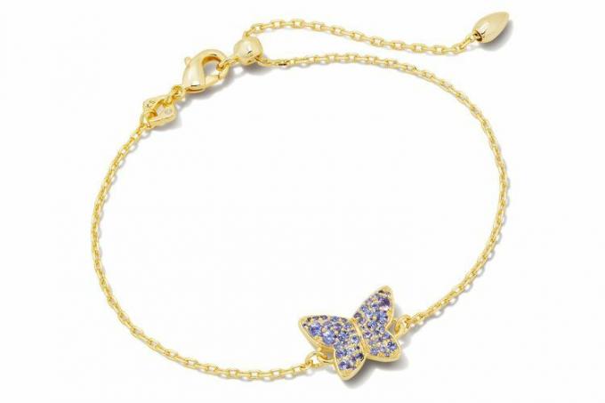 Kendra Scott Lillia Crystal Butterfly gouden delicate kettingarmband