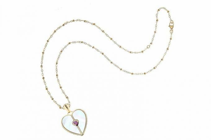 Split Heart Love Pendant i Mother of Pearl