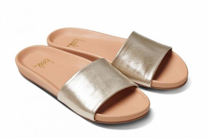Beek Gallito Leather Slide Sandal Platinum