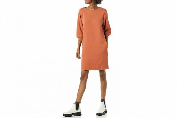 أكتوبر Amazon Prime Day Amazon Essentials فستان من النوع الثقيل ذو قصة مريحة من French Terry Blouson Sleeve Crewneck