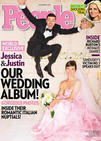 Svatební fotografie celebrit - Jessica Biel a Justin Timberlake