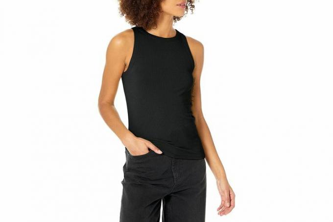 The Drop kvinners Valerie Cutaway-Neck Racerback Rib Strikket Tank Top