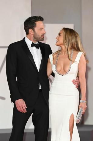 Jennifer Lopez a Ben Affleck 2021 „Posledný duel“ 78. ročník Medzinárodného filmového festivalu v Benátkach