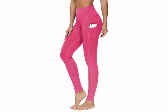 Amazon PD THE GYM ORANG Celana Yoga Pinggang Tinggi Tebal Merah Muda