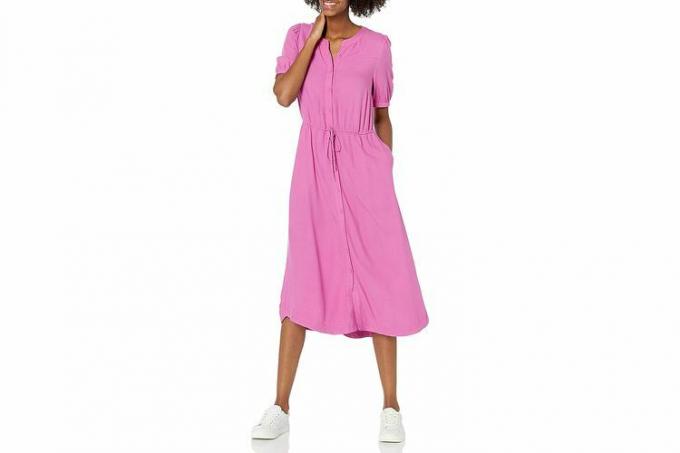 Amazon Essentials dámské šaty midi A-Line s polovičním rukávem