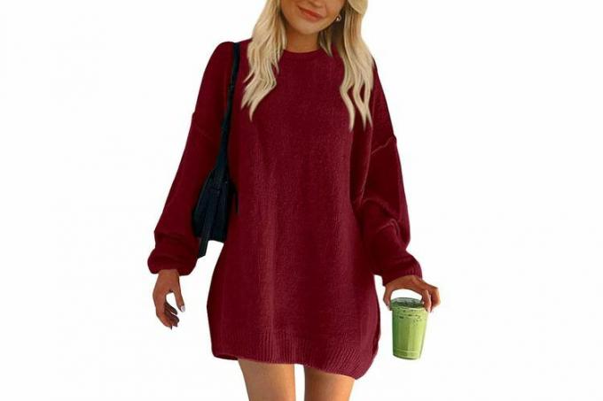 Amazon BTFBM 2023 női pulóverek, lezser, hosszú ujjú, túlméretezett pulóverruha