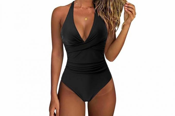 Amazon SUUKSESS Maillot de bain une pièce sexy pour femme avec contrôle du ventre Halter Push Up Maillots de bain