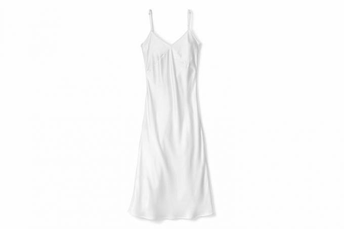 Petite Plume 100% Mulberry Silk White Cosette ღამის კაბა